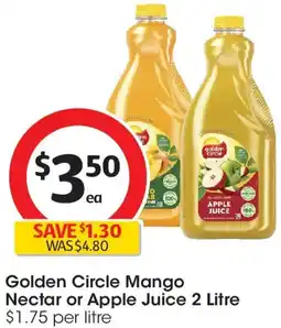 Coles Golden Circle Mango Nectar or Apple Juice offer