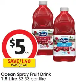Coles Ocean Spray Fruit Drink offer
