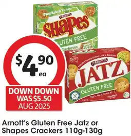 Coles Arnott's Gluten Free Jatz or Shapes Crackers offer