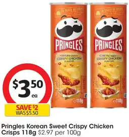 Coles Pringles Korean Sweet Crispy Chicken Crisps offer