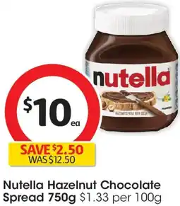 Coles Nutella Hazelnut Chocolate Spread offer