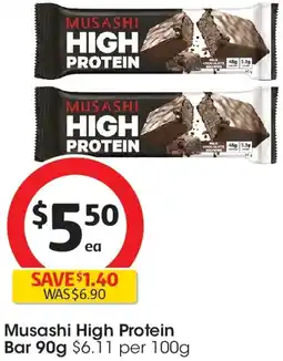 Coles Musashi High Protein Bar offer