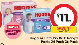 Coles Huggies Ultra Dry Bulk Nappy Pants offer