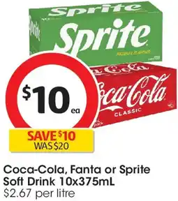 Coles Coca-Cola, Fanta or Sprite Soft Drink offer