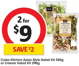 Coles Coles Kitchen Asian Style Salad Kit or Caesar Salad Kit offer