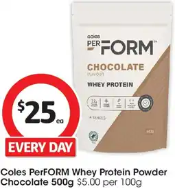 Coles Coles PerFORM Whey Protein Powder Chocolate offer