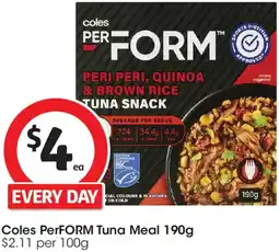 Coles Coles PerFORM Tuna Meal offer