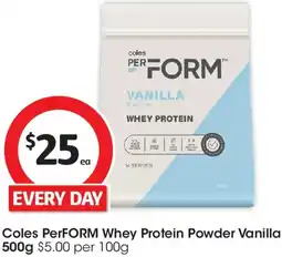 Coles Coles PerFORM Whey Protein Powder Vanilla offer