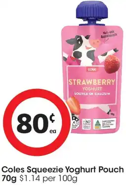 Coles Coles Squeezie Yoghurt Pouch offer