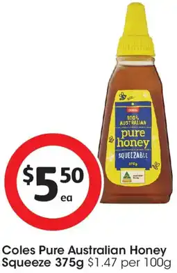 Coles Coles Pure Australian Honey Squeeze offer