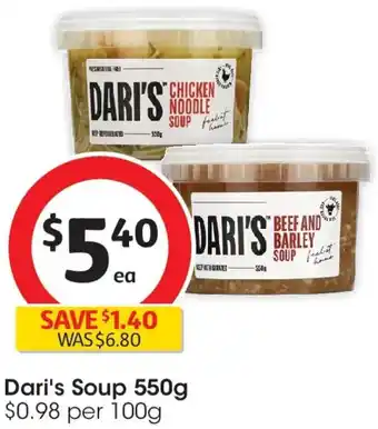 Coles Dari's Soup offer