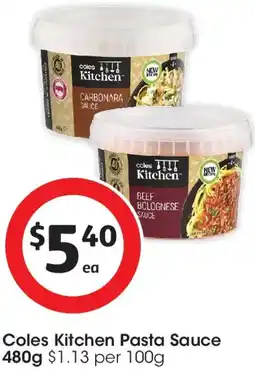 Coles Coles Kitchen Pasta Sauce offer