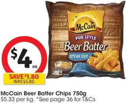 Coles McCain Beer Batter Chips offer