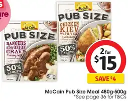 Coles McCain Pub Size Meal offer