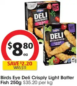 Coles Birds Eye Deli Crisply Light Batter Fish offer