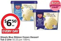 Coles Streets Blue Ribbon Frozen Dessert Tub offer