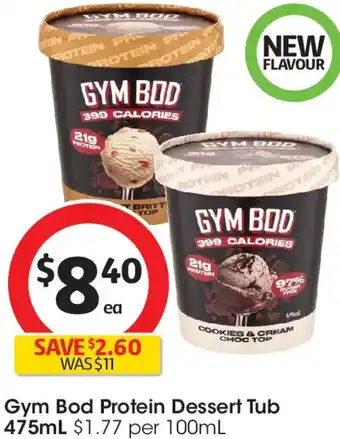 Coles Gym Bod Protein Dessert Tub offer