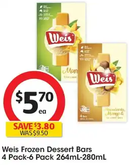 Coles Weis Frozen Dessert Bars offer