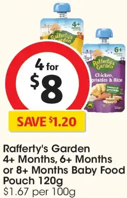 Coles Rafferty's Garden or Baby Food Pouch offer
