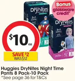 Coles Huggies DryNites Night Time Pants offer