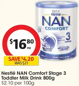 Coles Nestlé NAN Comfort Stage 3 Toddler Milk Drink offer