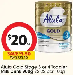 Coles Alula Gold Stage 3 or 4 Toddler Milk Drink offer