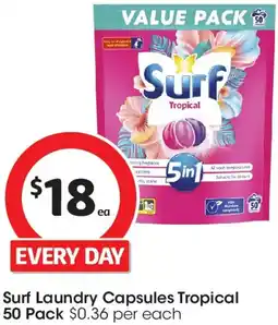 Coles Surf Laundry Capsules Tropical offer
