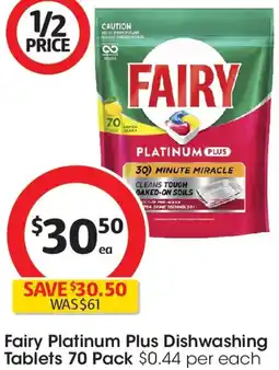 Coles Fairy Platinum Plus Dishwashing Tablets offer