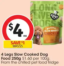 Coles 4 Legs Slow Cooked Dog Food offer