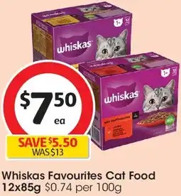 Coles Whiskas Favourites Cat Food offer