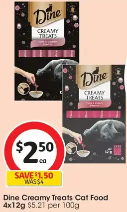 Coles Dine Creamy Treats Cat Food offer