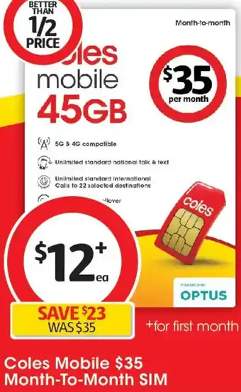 Coles Coles Mobile offer