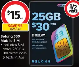 Coles Belong Mobile SIM offer