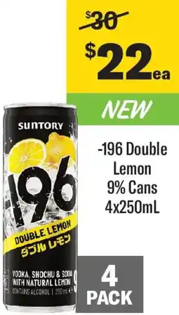 Coles -196 Double Lemon 9% Cans offer