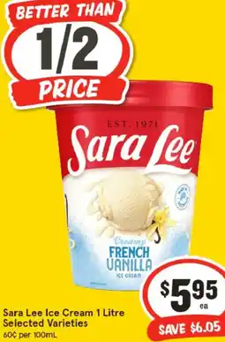 IGA Sara Lee Ice Cream offer