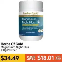 Chempro Herbs Of Gold Magnesium Night Plus offer