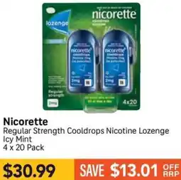 Chempro Nicorette Regular Strength Cooldrops Nicotine Lozenge offer