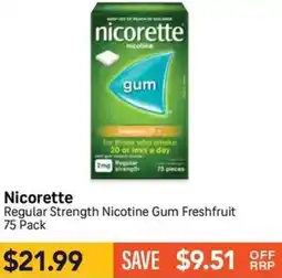 Chempro Nicorette Regular Strength Nicotine Gum Freshfruit offer