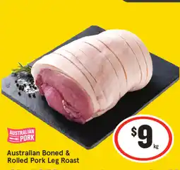 IGA Australian Boned & Rolled Pork Leg Roast offer