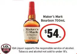 IGA Maker's Mark Bourbon offer