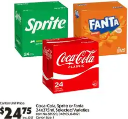 C-Store Distribution Coca-Cola, Sprite or Fanta Selected Varieties offer