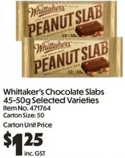 C-Store Distribution Whittaker's Chocolate Slabs Selected Varieties offer