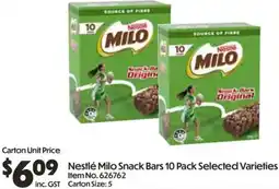 C-Store Distribution Nestlé Milo Snack Bars Selected Varieties offer