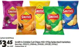 C-Store Distribution Smith's Crinkle Cut Chips Selected Varieties offer