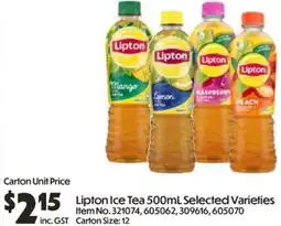 C-Store Distribution Lipton Ice Tea Selected Varieties offer