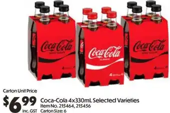 C-Store Distribution Coca-Cola Selected Varieties offer