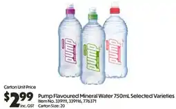 C-Store Distribution Pump Flavoured Mineral Water Selected Varieties offer