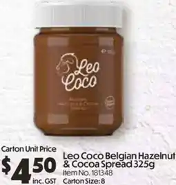 C-Store Distribution Leo Coco Belgian Hazelnut & Cocoa Spread offer