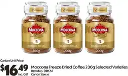 C-Store Distribution Moccona Freeze Dried Coffee Selected Varieties offer