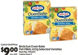 C-Store Distribution Birds Eye Oven Bake Fish Fillets Selected Varieties offer